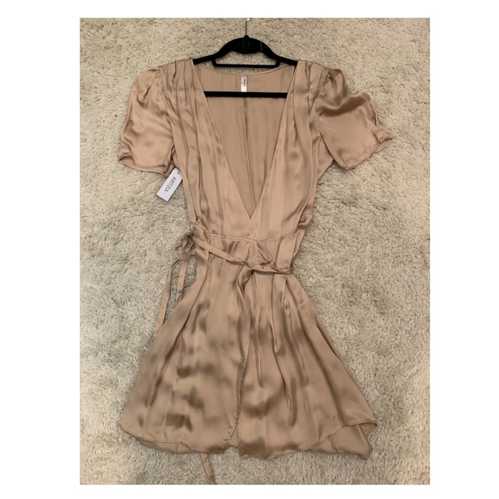 Aritzia silk wrap dress